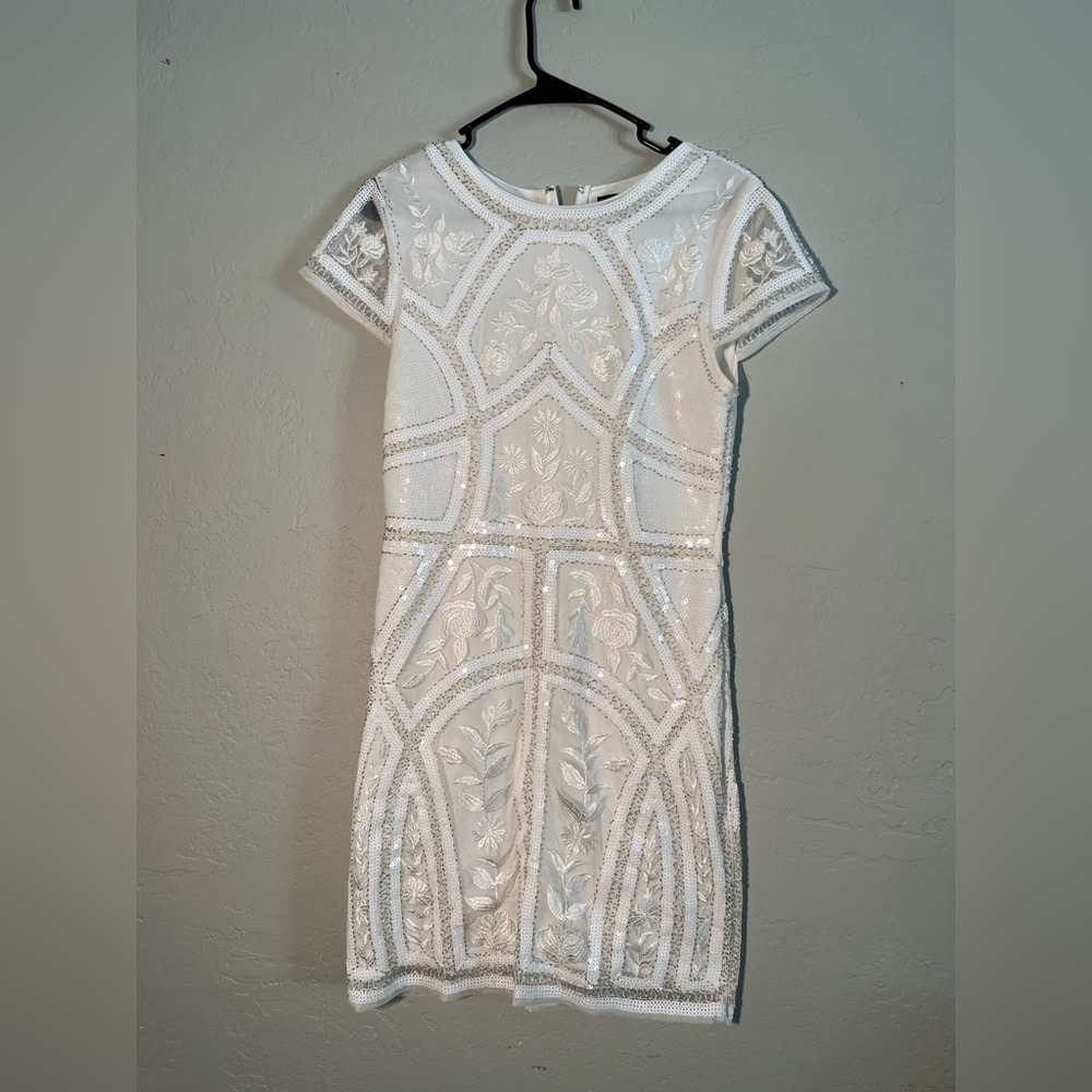 Lulus White Sequin Bodycon Dress | Size M